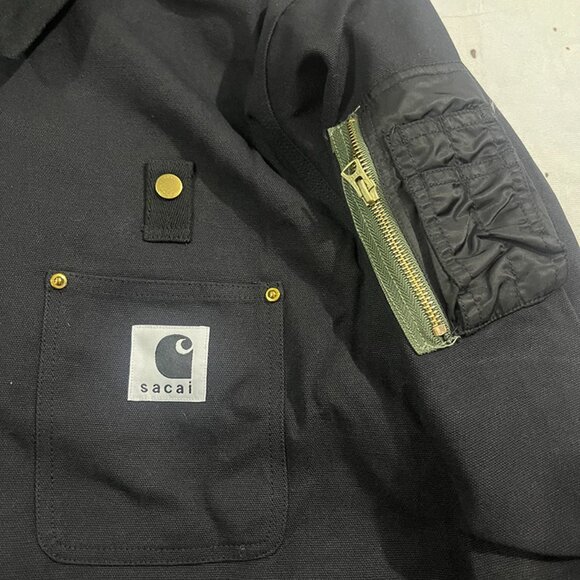 Carhartt x Sacai Deconstructed Jacket Black - Picture 6 of 13